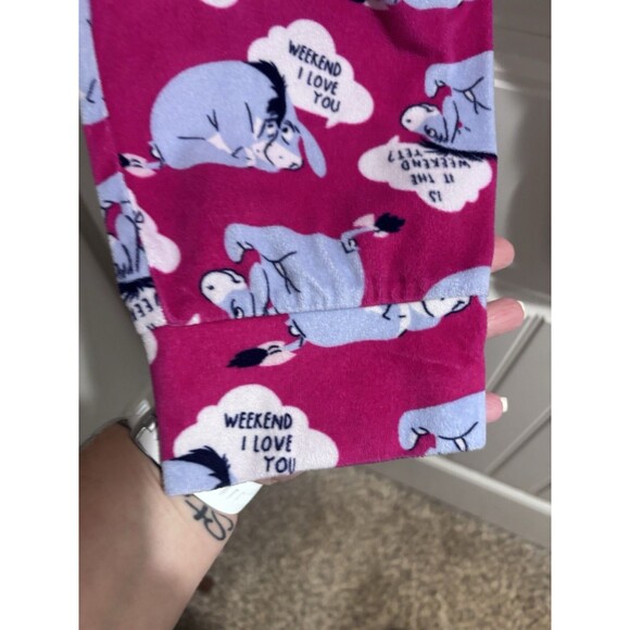 Eeyore Fleece Pajama Jogger Pants Womens Sz Large -12/14 - Picture 4 of 5